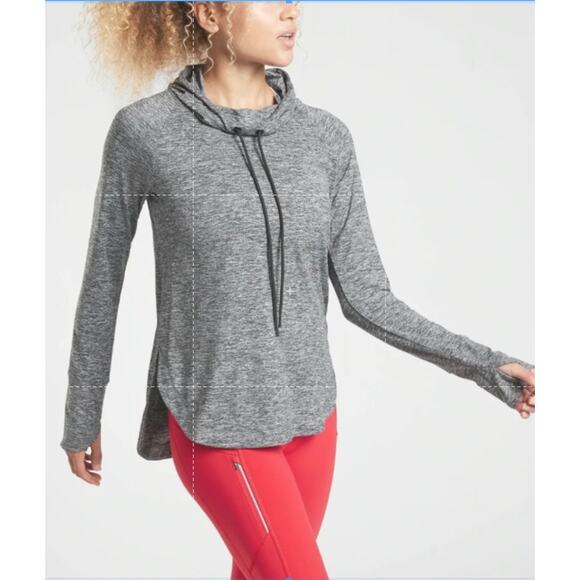 Athleta Uptempo Pullover Hoodie Long Sleeve Top Charcoal Gray SZ Small - Picture 10 of 10